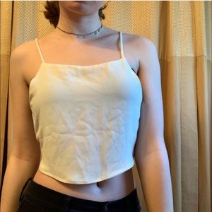 White brandy tie back top